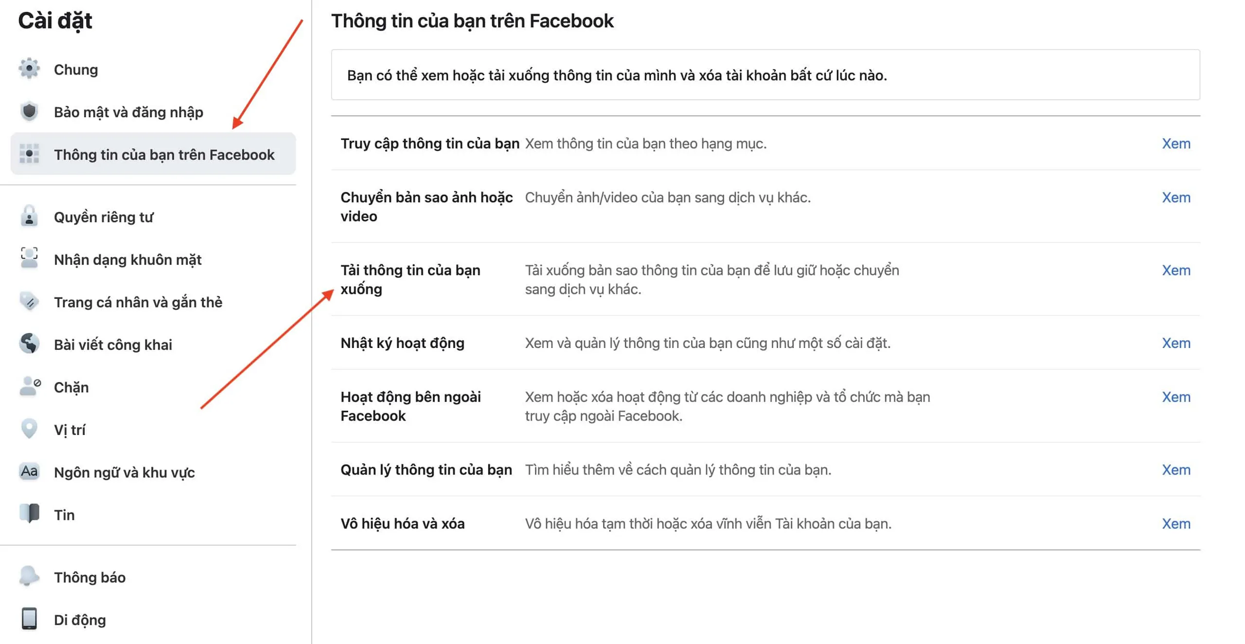 Cách tải về toàn bộ dữ liệu cá nhân trên Facebook của bạn