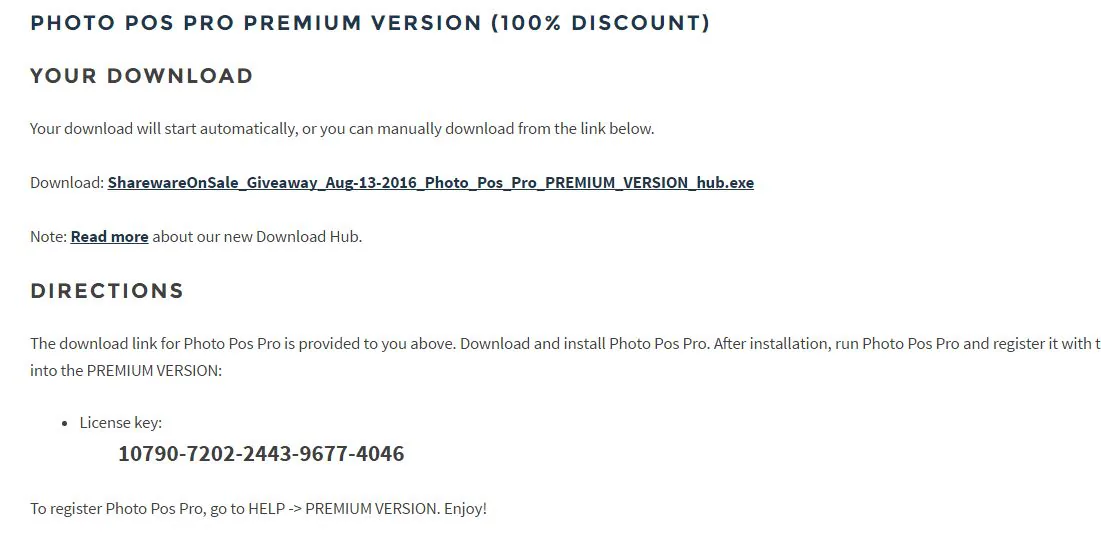 Sở hữu Photo Pos Pro PREMIUM VERSION hoàn toàn miễn phí