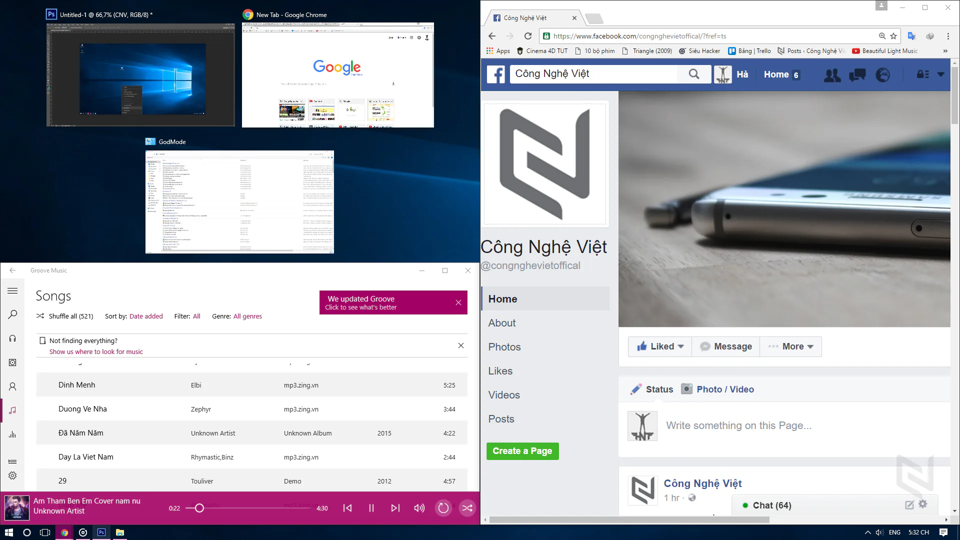 Tính năng ghim cửa sổ Windows 10