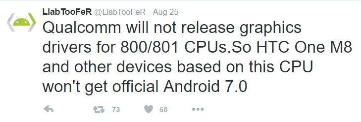 Smartphone Snapdragon 800 và 801 sẽ không thể cập nhật Android 7.0 Nougat vì Qualcomm?