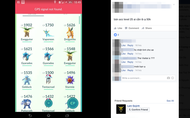 Kiếm tiền triệu nhờ bán tài khoản Pokemon Go ở Việt Nam
