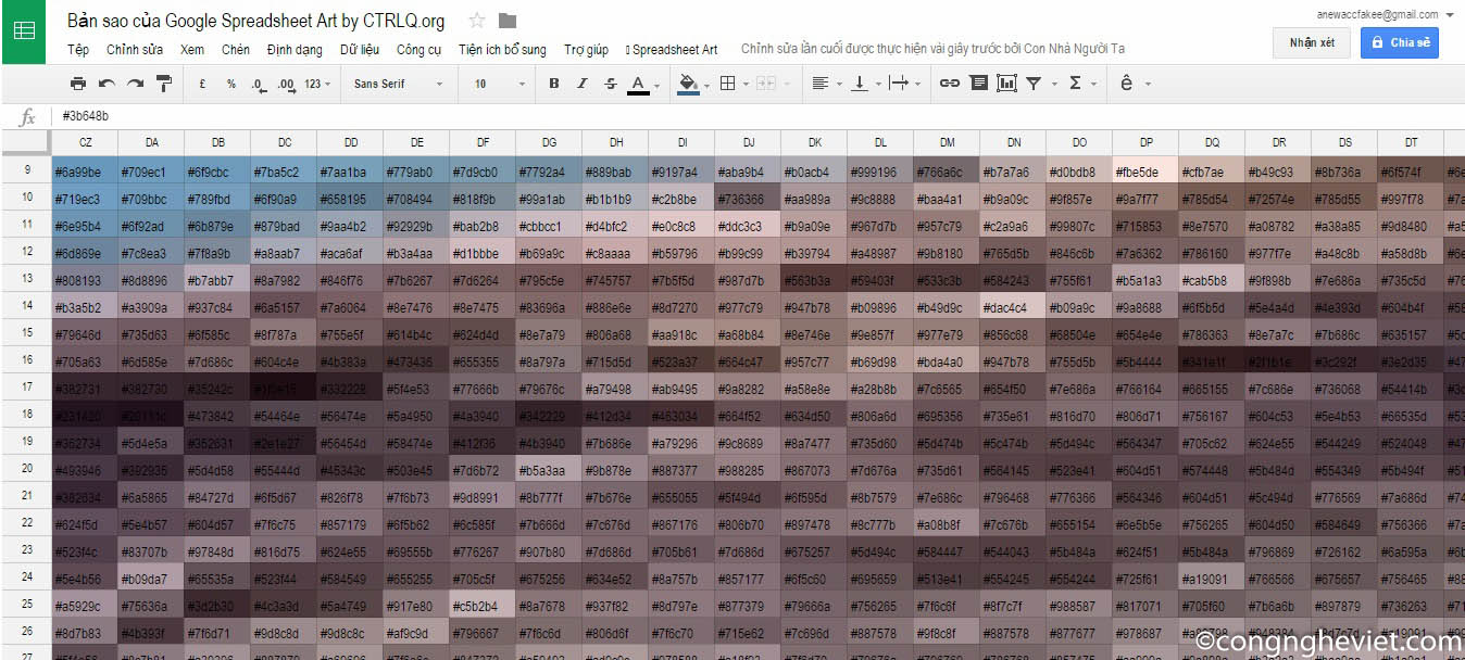 Hướng dẫn tạo hình nghệ thuật từ Google Sheets chỉ với 3 bước đơn giản