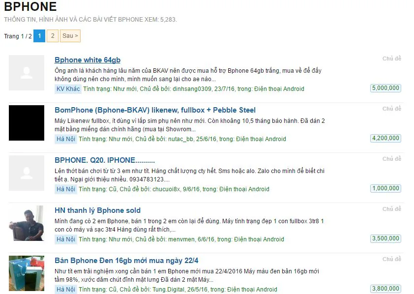 “Siêu phẩm” Bphone cũ: Rao giá bèo cũng chẳng ai mua
