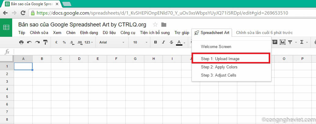 Hướng dẫn tạo hình nghệ thuật từ Google Sheets chỉ với 3 bước đơn giản
