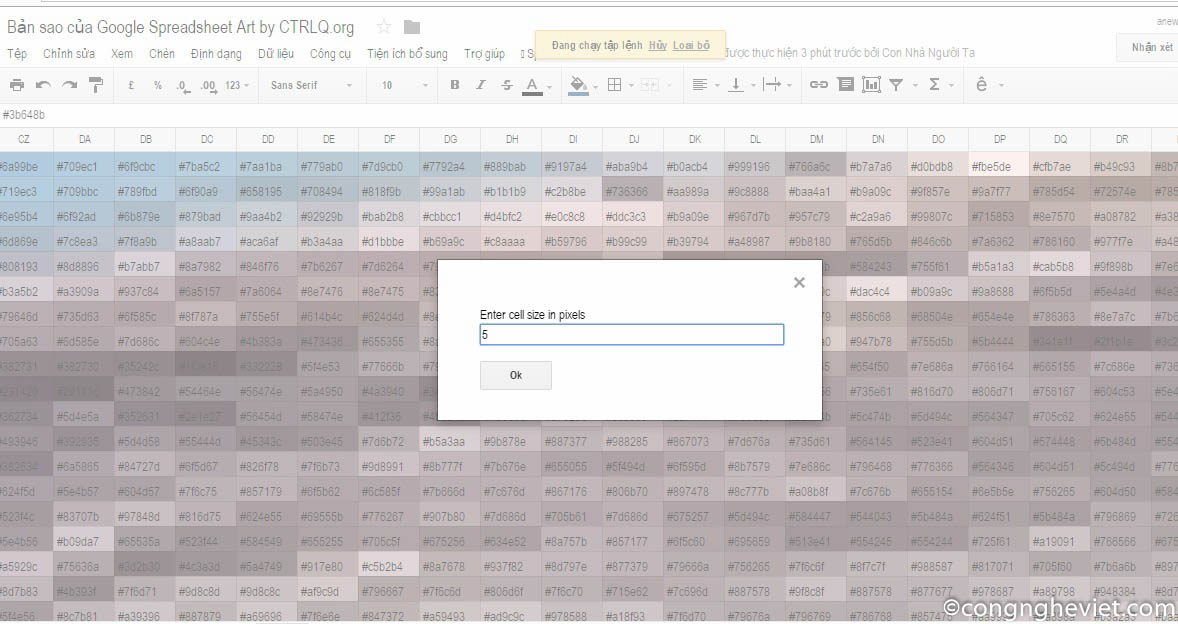 Hướng dẫn tạo hình nghệ thuật từ Google Sheets chỉ với 3 bước đơn giản