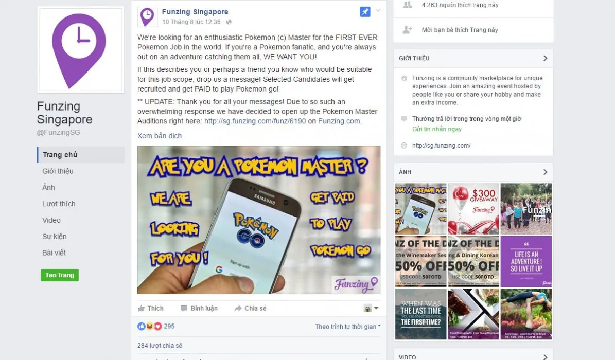 Công ty đầu tiên trên thế giới tuyển dụng nhân viên biết chơi Pokemon Go