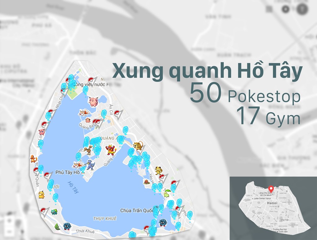 Những địa điểm tập trung nhiều Pokemon nhất tại Việt Nam