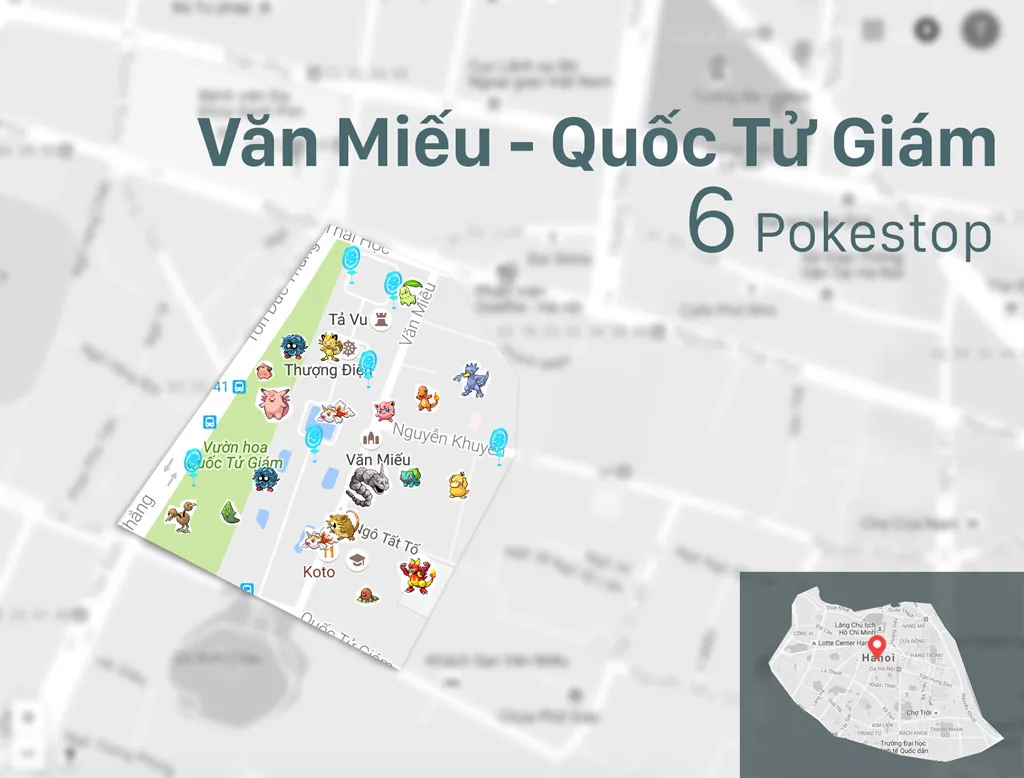 Những địa điểm tập trung nhiều Pokemon nhất tại Việt Nam