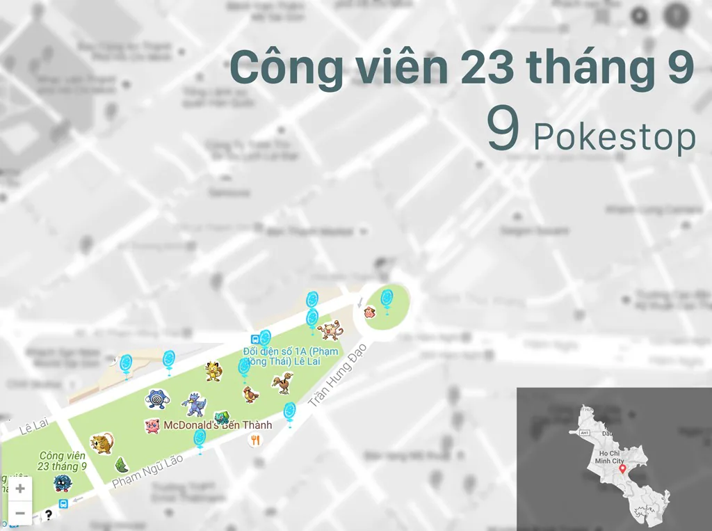 Những địa điểm tập trung nhiều Pokemon nhất tại Việt Nam