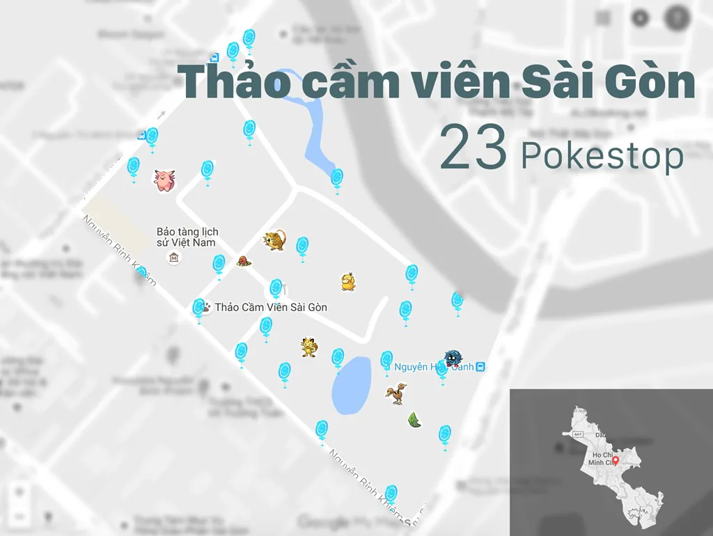 Những địa điểm tập trung nhiều Pokemon nhất tại Việt Nam