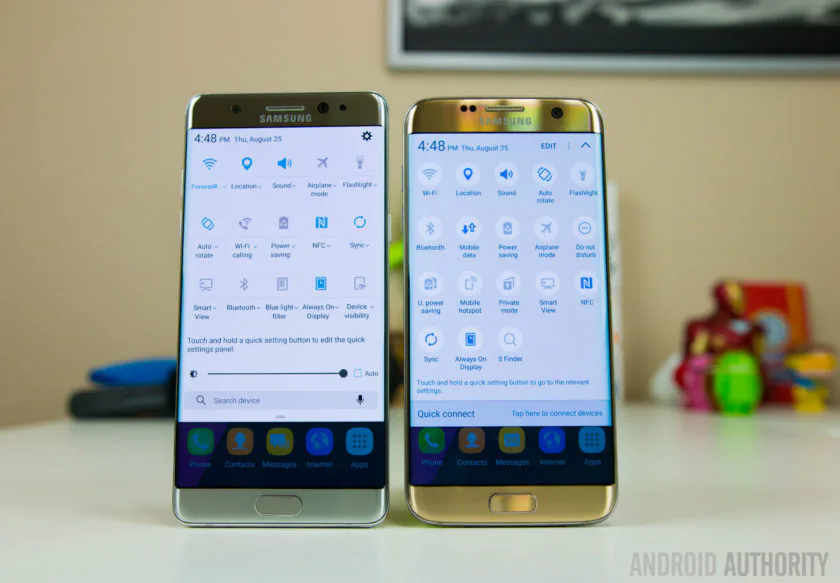 So sánh Samsung Galaxy Note 7 vs Galaxy S7 Edge