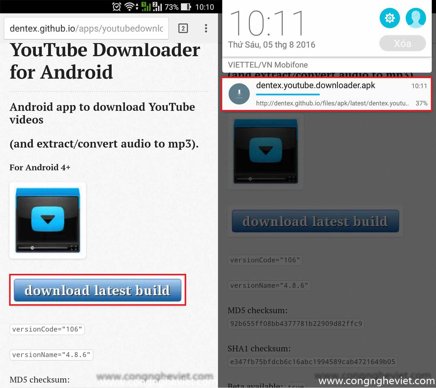 Cách tải video trên YouTube về điện thoại Android