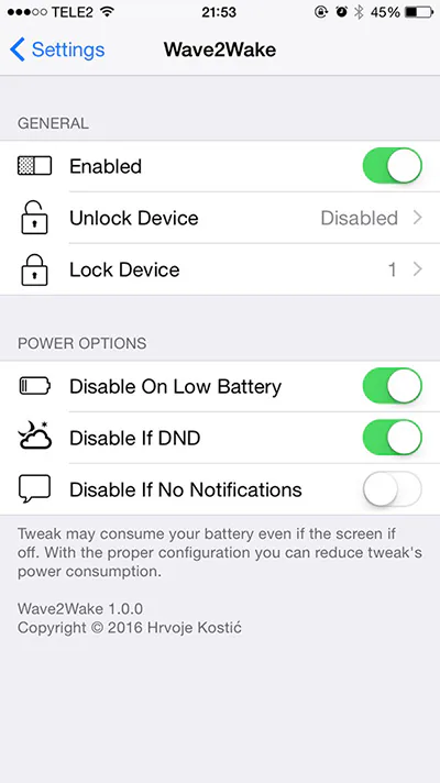 Tweak mở khoá điện thoại bằng cách vẫy tay