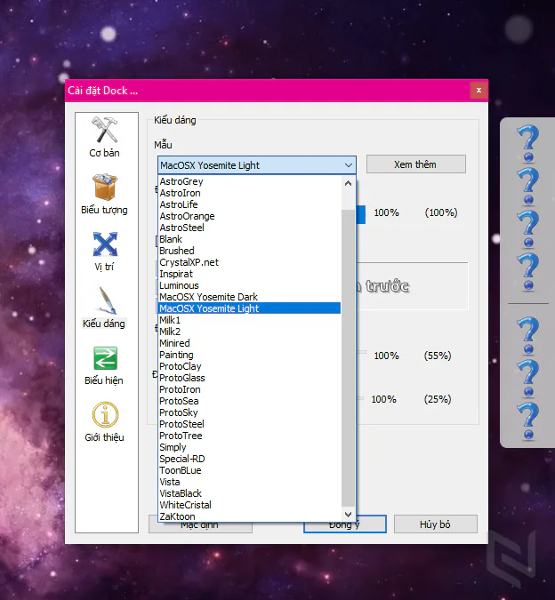 Đem thanh dock trên Mac OS Yosemite lên Windows