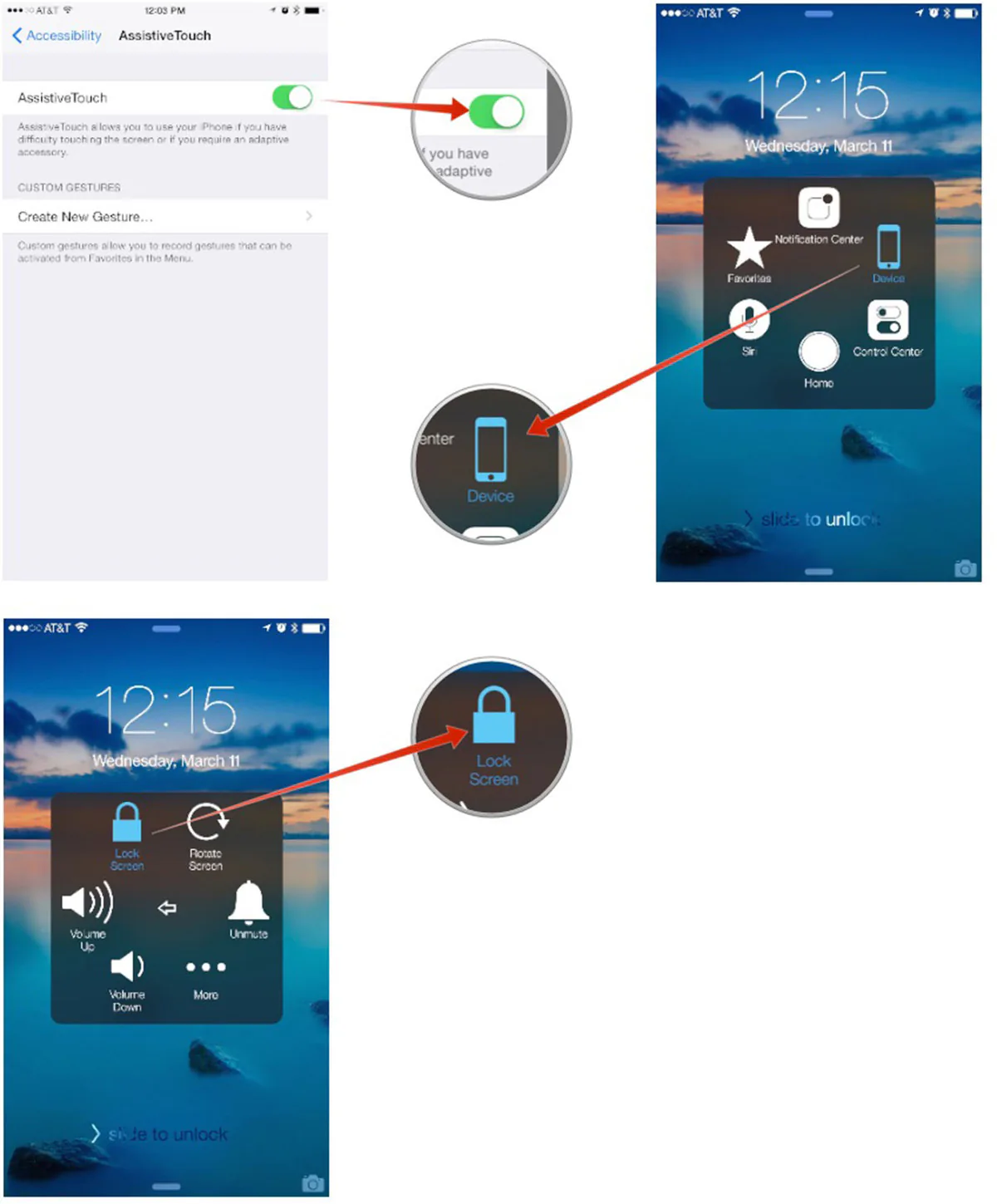 assistive touch lock button power down