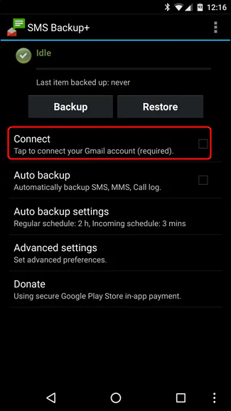 Sao lưu tin nhắn vào tài khoản Gmail với SMS Backup+