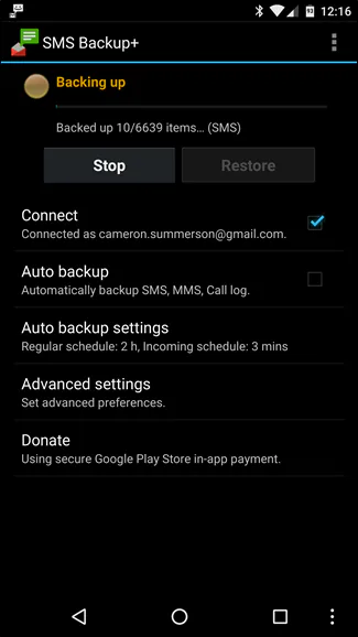 Sao lưu tin nhắn vào tài khoản Gmail với SMS Backup+
