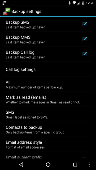 Sao lưu tin nhắn vào tài khoản Gmail với SMS Backup+