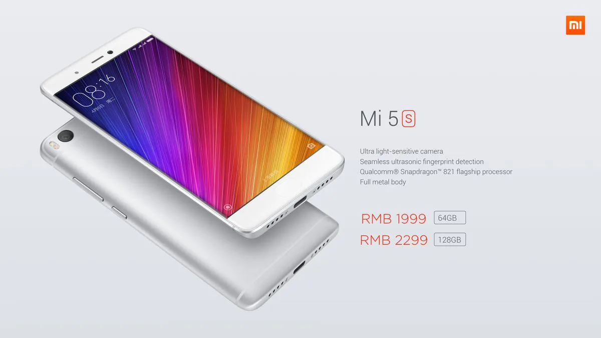 Xiaomi ra mắt bộ đôi Mi 5s và Mi 5s Plus giá từ $300