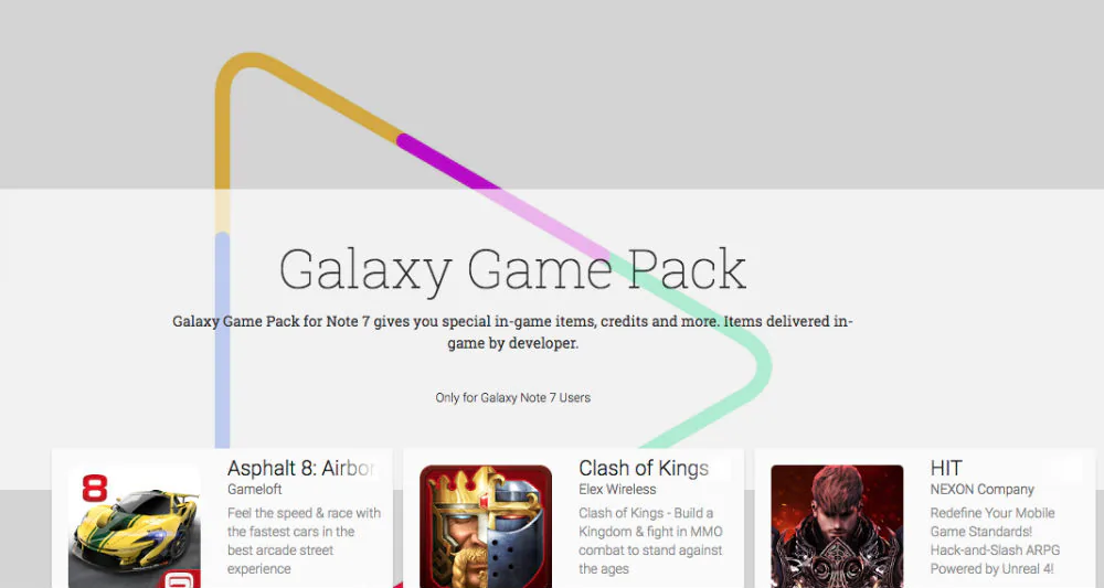 Mời tải Galaxy Game Pack trị giá $400 dành riêng Note7