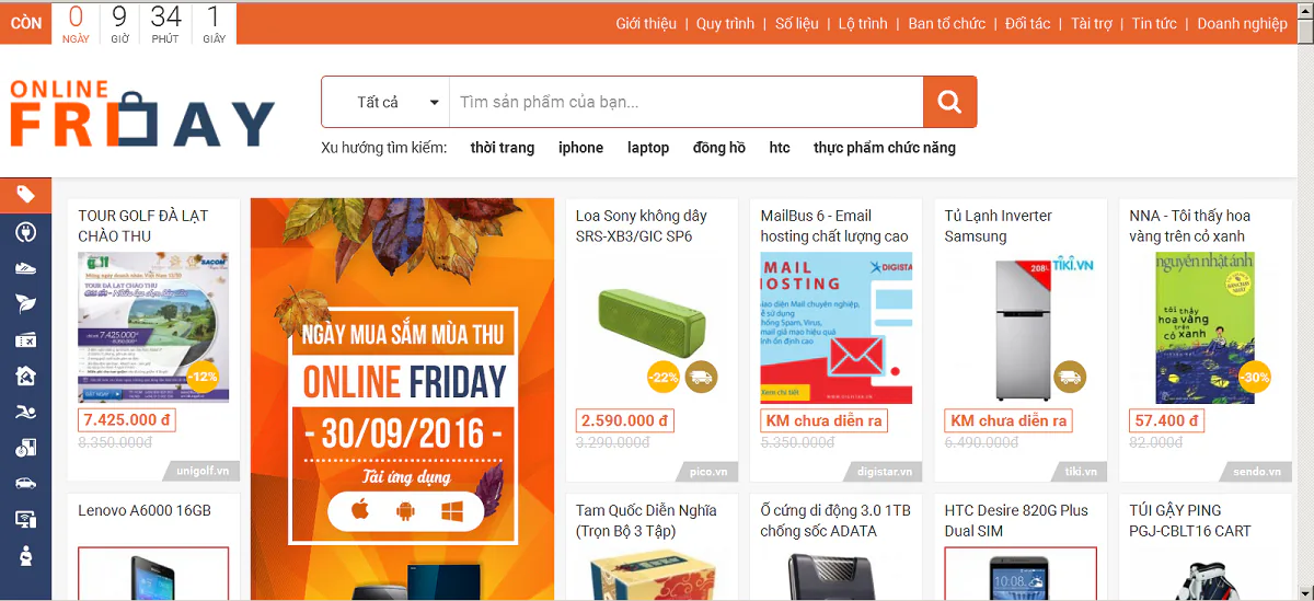 Ngày mua sắm Online Friday 2016 bắt đầu vào 30/9