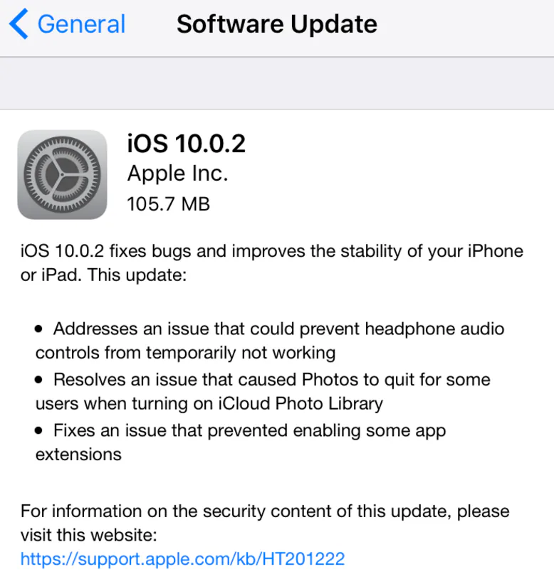ios 10.0.2