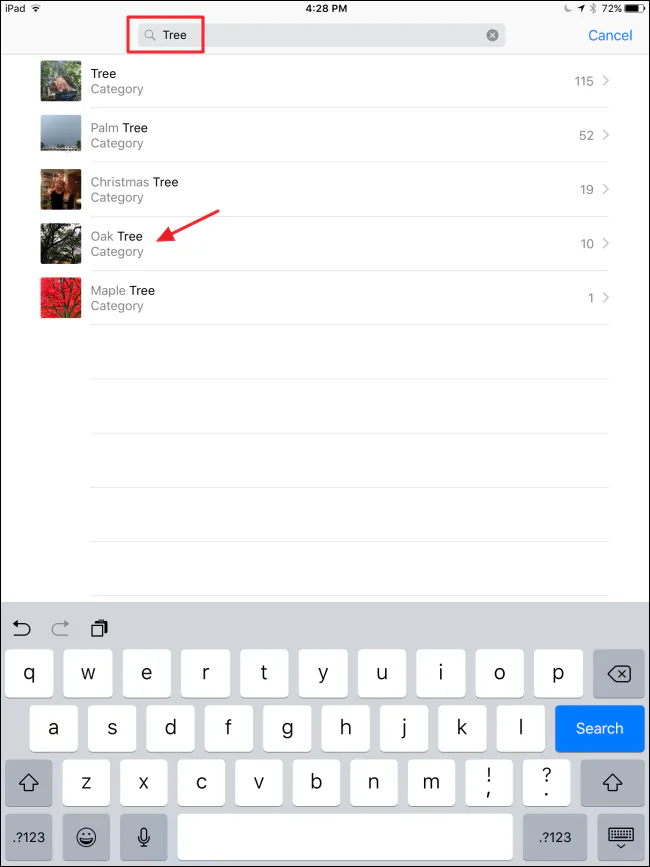 Tìm hình ảnh bằng những đối tượng cụ thể trên iOS 10