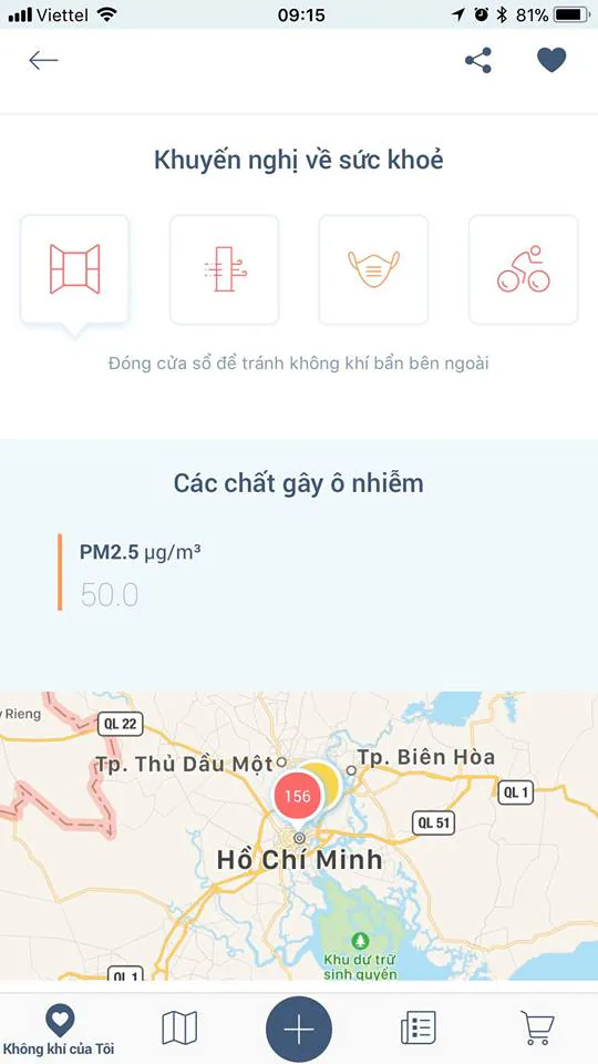 Kiểm tra mức độ ô nhiễm không khí bằng ứng dụng AirVisual (iOS/Android)