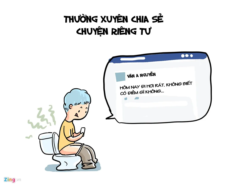 Hành động chia sẻ các việc làm, thói quen quá riêng tư, có phần nhạy cảm được cho là điều tối kỵ, không nên thực hiện trên mạng xã hội.  