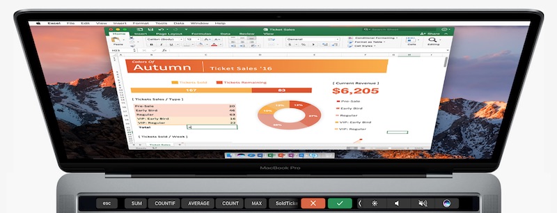 Microsoft Office hoạt động trên Touch Bar của MacBook Pro mới ra sao?