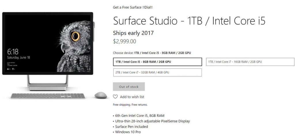 Microsoft Surface Studio đã cháy hàng sau vài ngày ra mắt