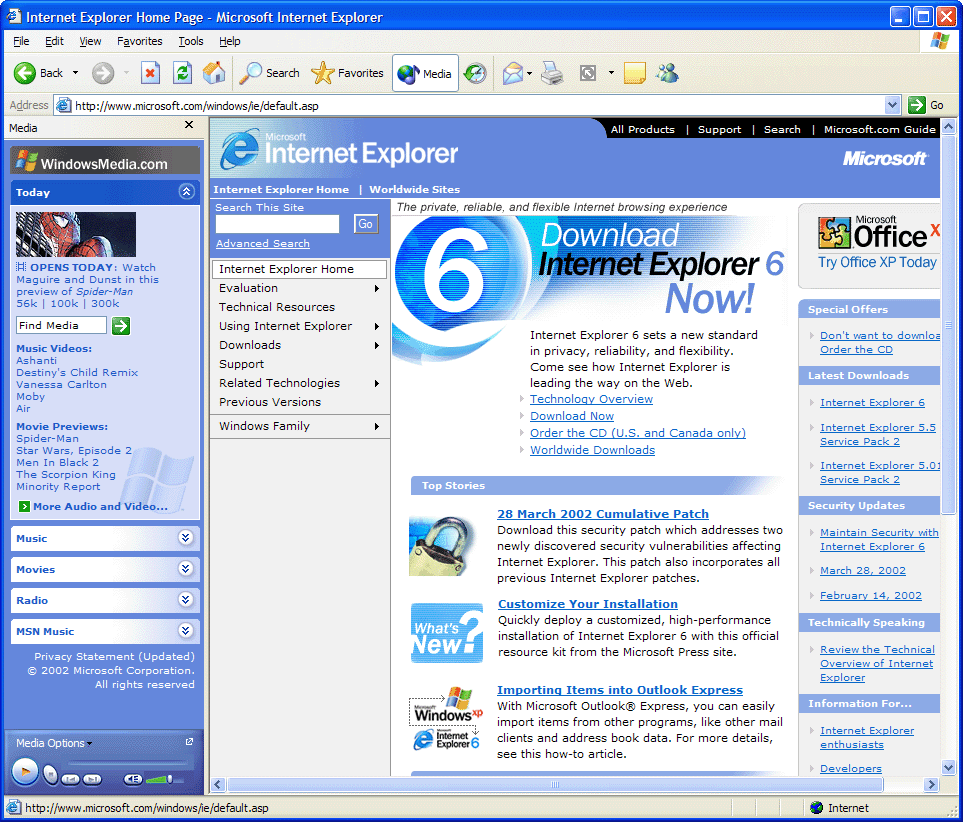 Internet Explorer 6 trên Windows XP, biểu tượng của cả một thế hệ.