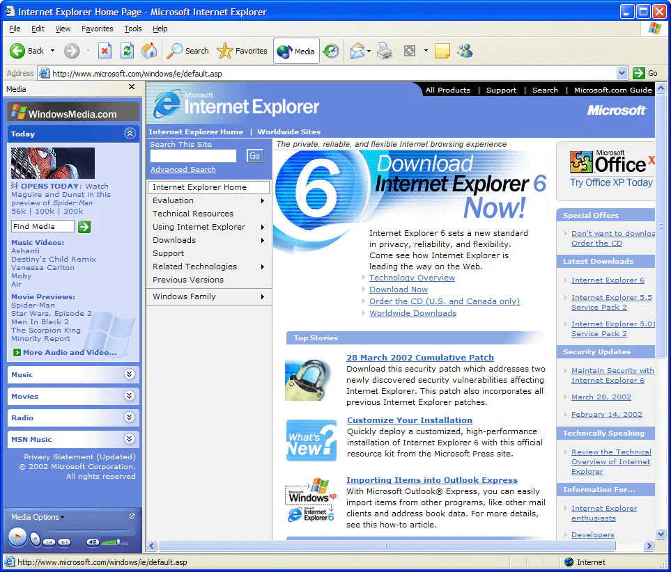 Internet Explorer 6 trên Windows XP, biểu tượng của cả một thế hệ.