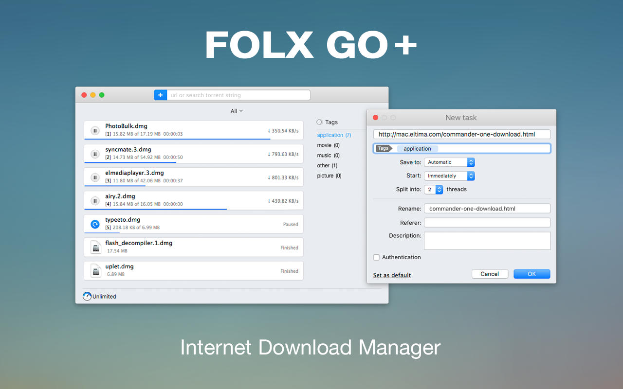 Ứng dụng hỗ trợ download Folx Go+ trị giá $12.99 đang miễn phí, mời các bạn tải về