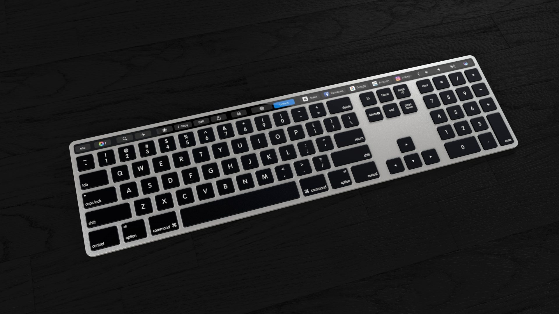 Ảnh dựng bàn phím Magic Keyboard có tích hợp thanh TouchBar