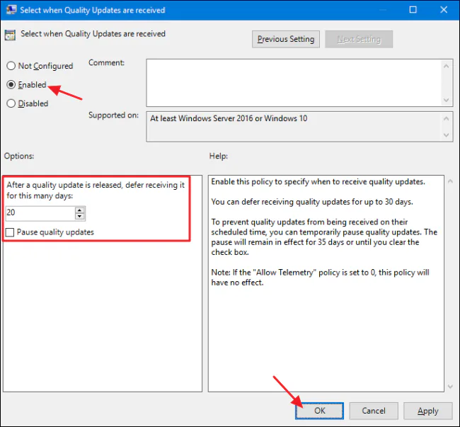Thay đổi thời gian tự động cập nhật của Windows 10