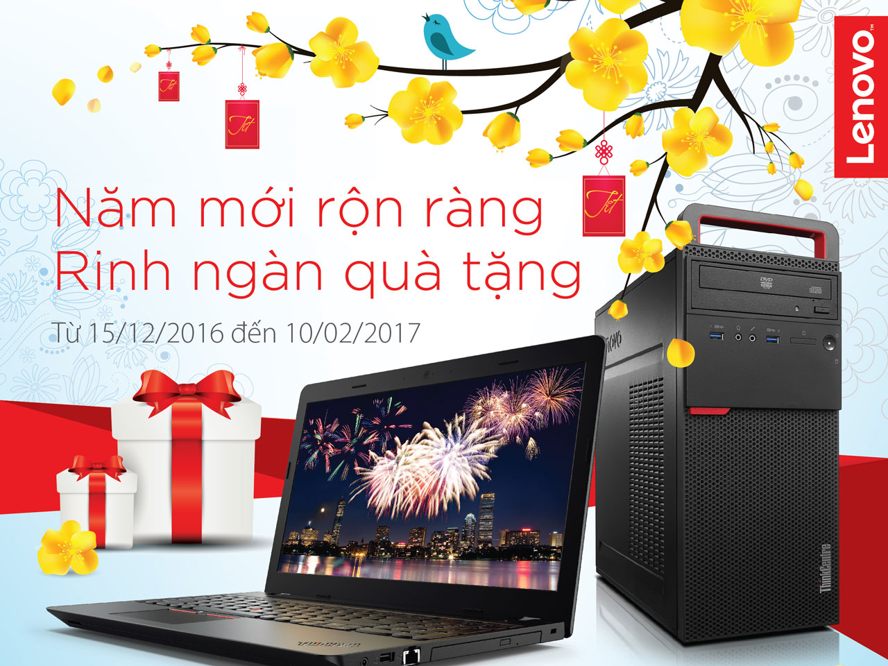 Khuyến mãi tưng bừng khi mua máy tính Lenovo dịp năm mới
