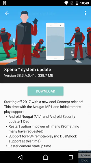 Sony Xperia X được lên đời Android 7.1.1