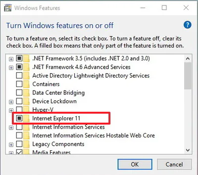 Cách gỡ bỏ trình duyệt Internet Explorer (IE) trên Windows 10