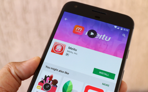 Ứng dụng "hóa trang" Meitu đang được nhiều người dùng ưa thích.