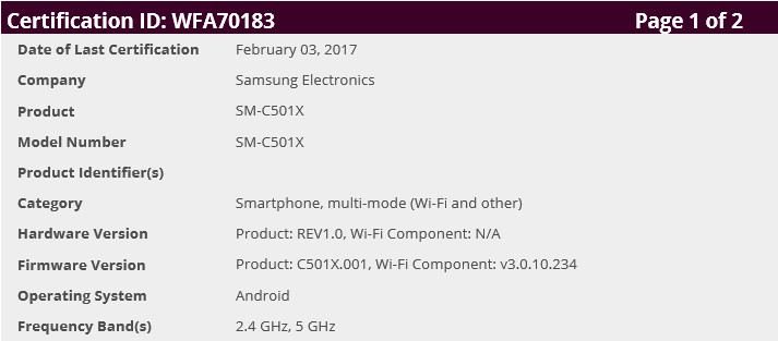 Samsung Galaxy C5 Pro có thể sẽ phát hành phiên bản quốc tế