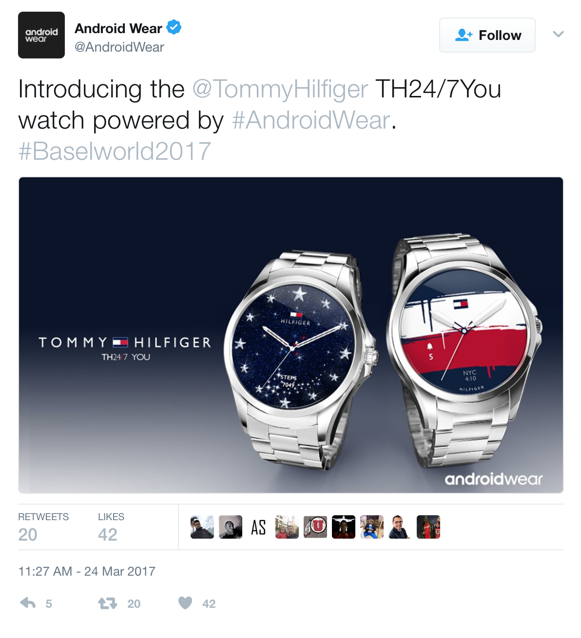 Tommy Hilfiger và Hugo Boss là hai hãng thời trang vừa tham gia thị trường Android Wear