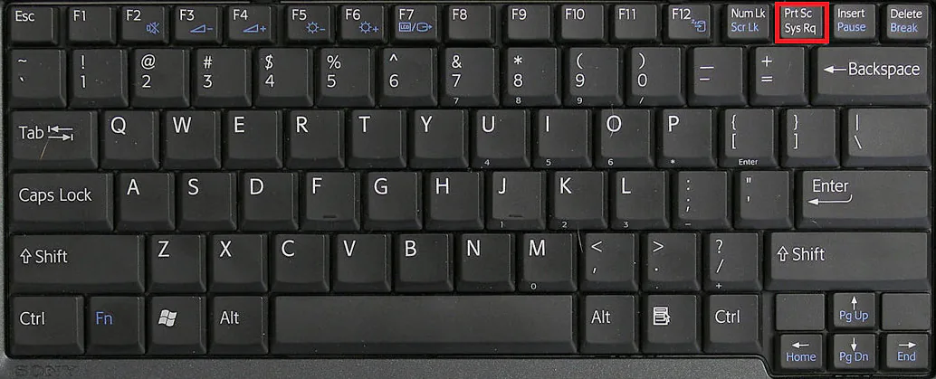 PrtSc on Laptop