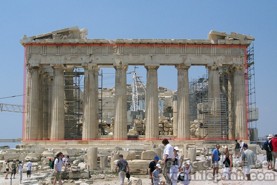 Đền Parthenon không được xây dựng theo tỉ lệ vàng.(Ảnh: Photographylife)