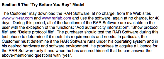 Mô hình "Try Before You Buy" của WinRAR