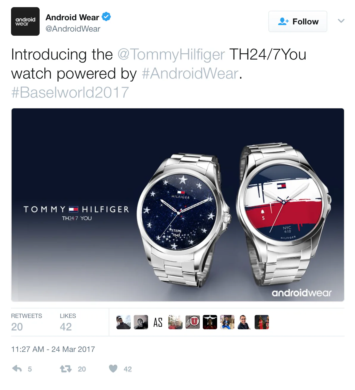 Tommy Hilfiger và Hugo Boss là hai hãng thời trang vừa tham gia thị trường Android Wear