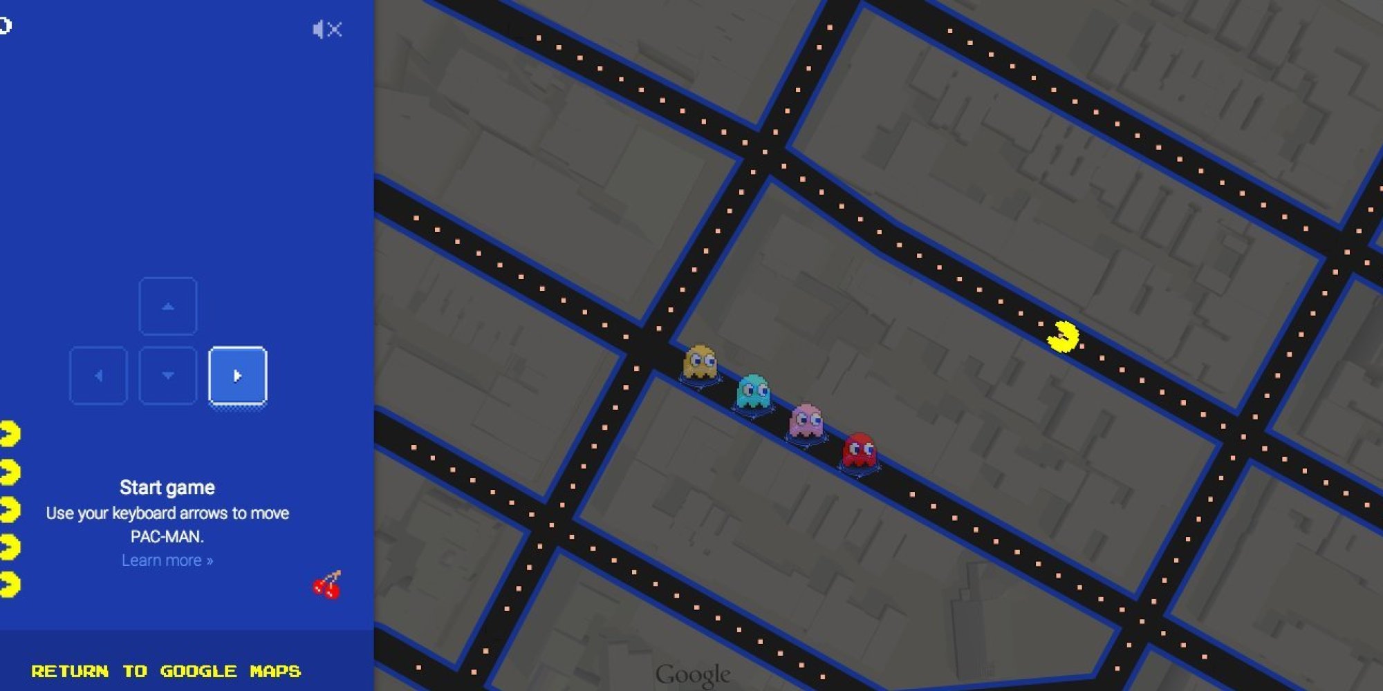 Thật như đùa, chơi Pac-man trên Google Maps