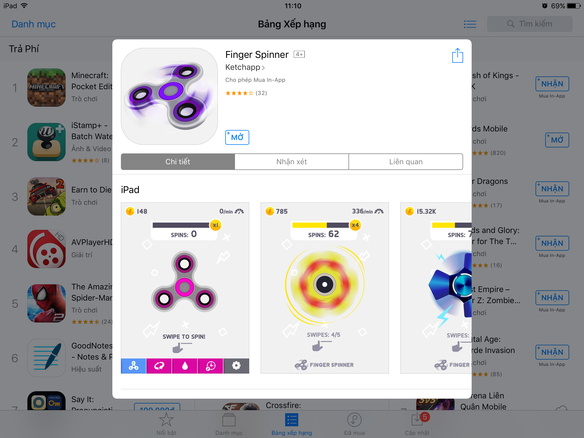 Finger Spinner, trò chơi ăn theo Fidget Spinner đang đứng đầu App Store