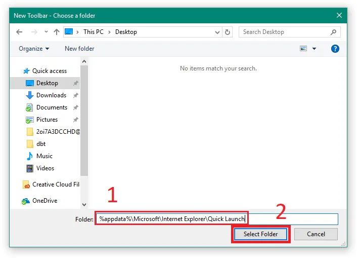 Cách thêm thanh Quick Launch trong Windows 10