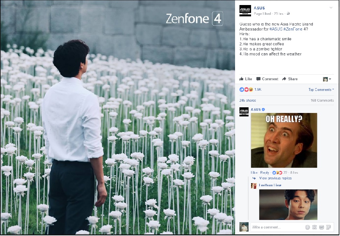 Đại sứ thương hiệu Zenfone 4 tại APAC của ASUS là ai?